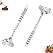Set of 2 Sauce Spoons Sauce Ladle with Pouring Spout Stainless Steel Ladle of Sauces and Sauces for Soup Sauces Gravy Dressings