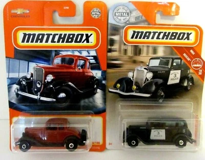 1:64 New Matchbox 1930's Diecast Mob Mobster Moonshine Gangster Police Car Lot
