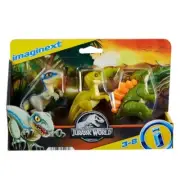 Imaginext Jurassic World Dinosaur Trio Raptor, Parasaurolophus & Stegosaurus NEW