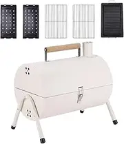 Adjustable Portable Charcoal Grill - Tabletop Outdoor Barbecue Smoker | Multi-Functional Metal Small Bbq Smoker | Barrel Grill For Porch, Backyard, Home, Balcony, Camping, Patio, Picnic