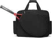 Tennis Racket Bag, Crossbody Portable Large-Capacity Professional Racket Bag, 2-Pack Men's and Women's Badminton Bags- Black||46 * 16 * 37cm