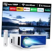 Projector with WiFi and Bluetooth, 16000Lumens Portable standard White&Blue