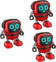 Totority Pcs Early Education Robot Toy for Boys and Girls Boys Girls Battle Gyro Pull Back Car Wind up Gyro Robot Toy Abs Material Red