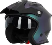 Acerbis Aria Metallic, open face helmet , color: Matt Purple/Green , size: M