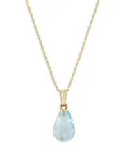 Bloomingdale's Fine Collection Blue Topaz Briolette Pendant Necklace in 14K Yellow Gold, 18