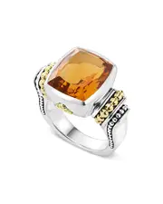 Lagos 18K Gold and Sterling Silver Rittenhouse Medium Citrine Ring