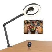 JJ JIANJIN 10" RGB Circle Ring Light Overhead Camera Mount and Phone Holder