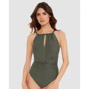 Magicsuit Riveted Diana High Neck Tummy Control Swimsuit