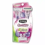 Schick Quattro for Women Sensitive Skin 4 Blades Disposable Razor 3 Count 6 Pack