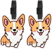 [Tahbertty] Cute Silicone Luggage Tags, Bag Tag Travel ID Labels Tag for Baggage Suitcases Bags (Welsh Corgi)