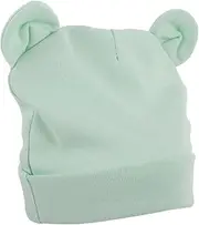 [Healvian] Beanie Hats with Cute Bear Ears Soft Cotton Caps for Newborn Boys Months Light Green Comfortable Pull Design Adorable Wardrobe Essential
