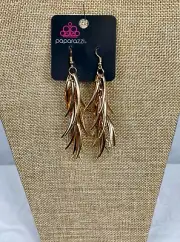 Tasseled Talons Gold Earrings Paparazzi