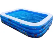 Large Inflatable Swimming Pool for Kids Adults, 100"x71"x22" Blow Up Pools