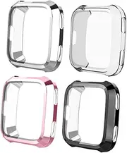 BRIGHTFUFU 4pcs TPU Silicone Protective Case Protective Case Hollow Cover Anti-Scratch Cover Shockproof Smart Watch Shell TPU Silicone Smart Watch Shell