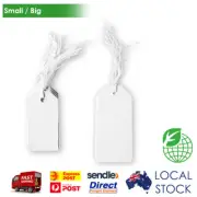 Rectangle White Tags Kraft String Twines Paper Tag Small/Large 100/500 Pieces