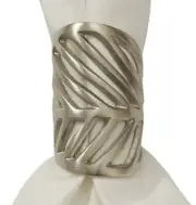 Park Designs Napkin Ring - Jungle Leaf, Silver - Set of 4 (8799-970)