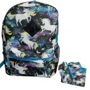 Pegasus Backpack Unicorn Space 2 Pencil bags Insulated Lunchbag New w/o tag