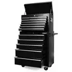 Black15 Drawer Tool Box Trolley Cabinet Storage Cart Garage Toolbox Organiser