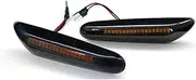 Turn Signal Lights for BMW E60 E61 E90 E91 E92 E93 E81 E82 E88 E46 X3 X1 2PCS Smoke Lens Dynamic Flowing LED Turn Signal Side Marker Light Blinker Turn Signal Lights(No Dynamic)