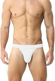 [Generic] Men's Underpant Low Waist Sexy Ice Silk Solid Color Thong Low Rise Trunks Short Leg Boxer Briefs Jockstrap G-String