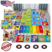 Durable Rectangular Playmat for Kids - ABC, Numbers & Animal Themes, 78.7" x 59"