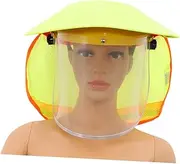 [DOITOOL] 1pc Neck Protector Hard Hats Brim Reflective Sunshade Safety Helmet Yellow