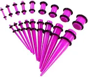 [Fiocias] 18pcs Women Men Ear Gauges Stretching Kit Plugs
