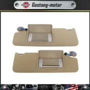 For 2017-2021 Honda Pilot 18-20 Ridgeline W/Lights Mirror Sun Visor LH+RH Beige