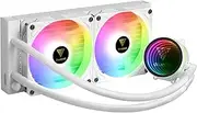 ZEUS GAMDIAS CPU Liquid Cooler 240 mm, 2X 120 mm PWM RGB Fans, ARGB AIO Liquid Cooler for Desktops and Computers, All-in-One CPU Water Cooler with RGB Sync 5V Motherboards with 240 mm Radiator