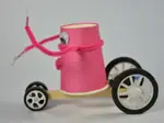 【小七】拉線機器人 DIY科技小製作 紙杯外星人 卡通拉線回力小車49元