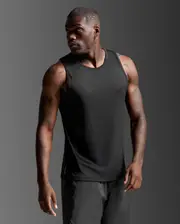 Aero Tank, 2XU, S, Black/Silver Reflective, Male