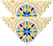2 Pack Owner and Dog Bandana Set, Pet's Mom/Dad Bandana or Scarf Set, Family Matching Bandanas, Moroccan Turkish Pattern Ethnic Geometry