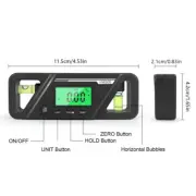 (black)2 In 1 Digital Magnetic Level Tool Digital Torpedo Level And Protract HAN
