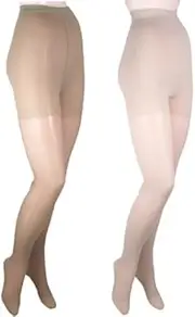 ITA-MED Sheer Pantyhose Compression, Beige/Nude, Queen, 2 Count