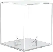 Dybnuhoc Clear Baseball Display Case - UV Protected Clear Acrylic Display Case Baseball Cube,Scratch Resistant Baseball Square UV Holder For Crystal Balls, Fans
