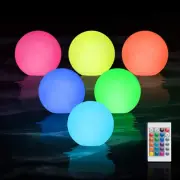 6pcs Orb Light Floating Pool Light, RGB 16 Color Changing Bathtub Night Light