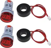 ECSiNG 2pcs LED Digital Display AC Ammeter LED Digital Ammeter AC Current Monitor Circular AC Current Tester for Signal Indication Power Current Display