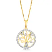 Diamond Tree of Life Pendant in 9ct Yellow Gold