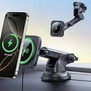 ESR for Qi2 15W MagSafe Car Mount Charger, Qi2-Certified MagSafe Car Charger, Dashboard/Windshield Magnetic Wireless Car Charger, Car Phone Mount for iPhone 16/15/14/13/12, S25, Fast Charging, Black