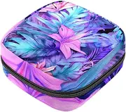 Period Bag,Sanitary Napkin Storage Bag,Tropical Leaves Watercolor Tree,Tampon Bag for Purse