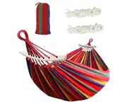 Outdoor Double Hammock Bed Swinging Camping Hanging Tree Strap Hook With Bag Red