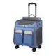 摩達客-寵物大容量靜音萬向輪拉桿箱背包-可折疊狗貓適用-兩色可選/ 藍色