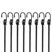 8Pcs Bungee Cord with Hooks 40" Rubber Bungee Cords for Outdoor, Black