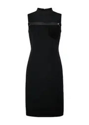 Courrèges Twill Midi Dress - Black - 10 10