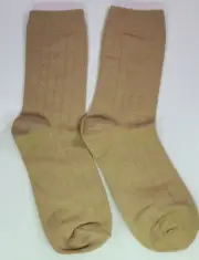 Jefferies Socks M shoe 12-6 School Uniform Crew Dress Socks 2 Pairs Khaki