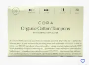 Cora Organic Tampons | 16 Regular/16 Super Absorbency w/ Applicator
