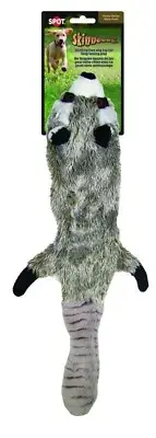 Skinneeez 8120 Multicolored Raccoon Stuffing-Free Plush Large Dog Toy 24 L in.