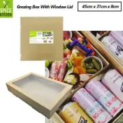 Catering Grazing Boxes W/ Window Lid Disposable Takeaway Cake Boxes Trays Bulk