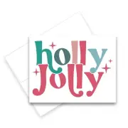Holly Jolly Christmas Greeting Cards with Envelopes, Set of 25 Cards