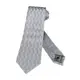 EMPORIO ARMANI刺繡老鷹LOGO漸層雙色格紋設計真絲領帶(寬版/銀x灰)